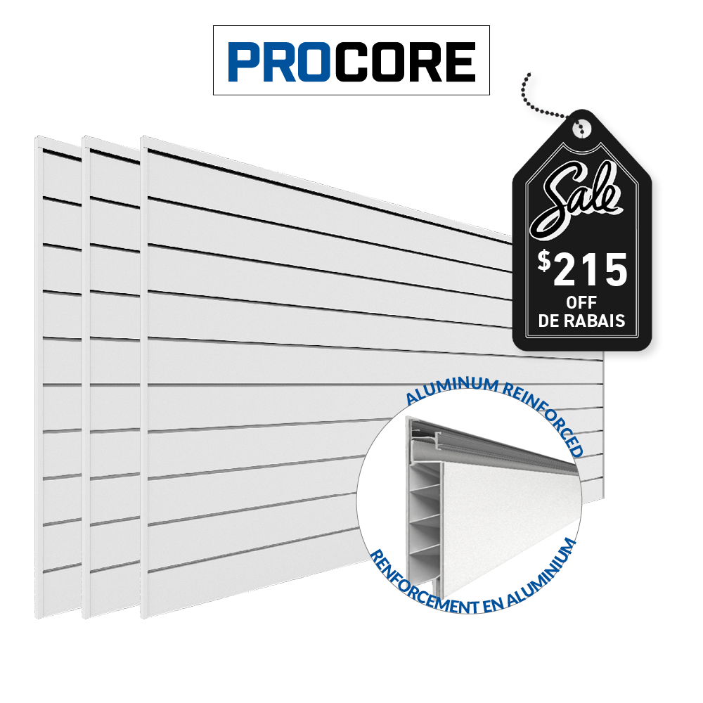 4 ft. x 8 ft. PROCORE PVC Slatwall - 3 Pack 96 sq ft