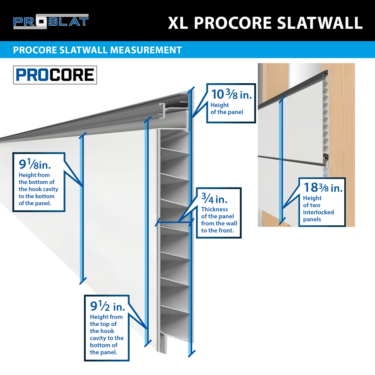 Panneaux PROCORE XL 4 pi x 8 pi – Ensemble de 2 (128 pieds carrés)
