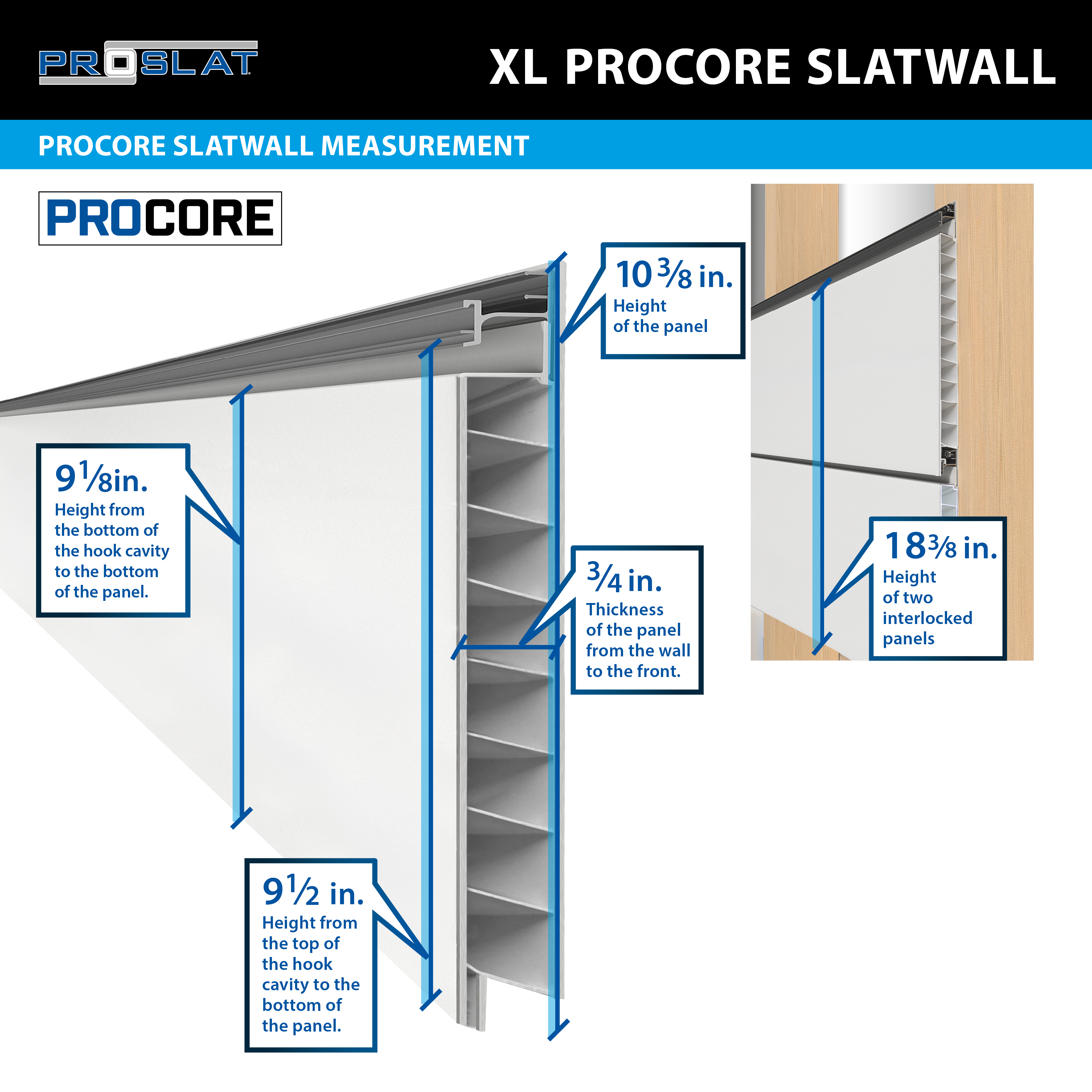 Panneaux PROCORE XL 4 pi x 8 pi – Ensemble de 4 (128 pieds carrés)