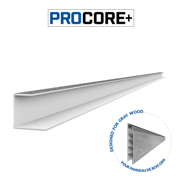 8 ft. PROCORE+ Gray Wood PVC Side Trim Pack