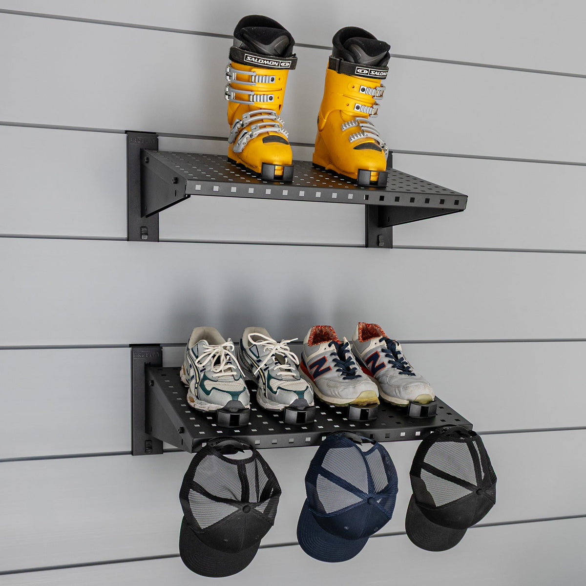 24 in. Heavy Duty Metal Shelves with Shoe & Hat Clips – 2 Pack