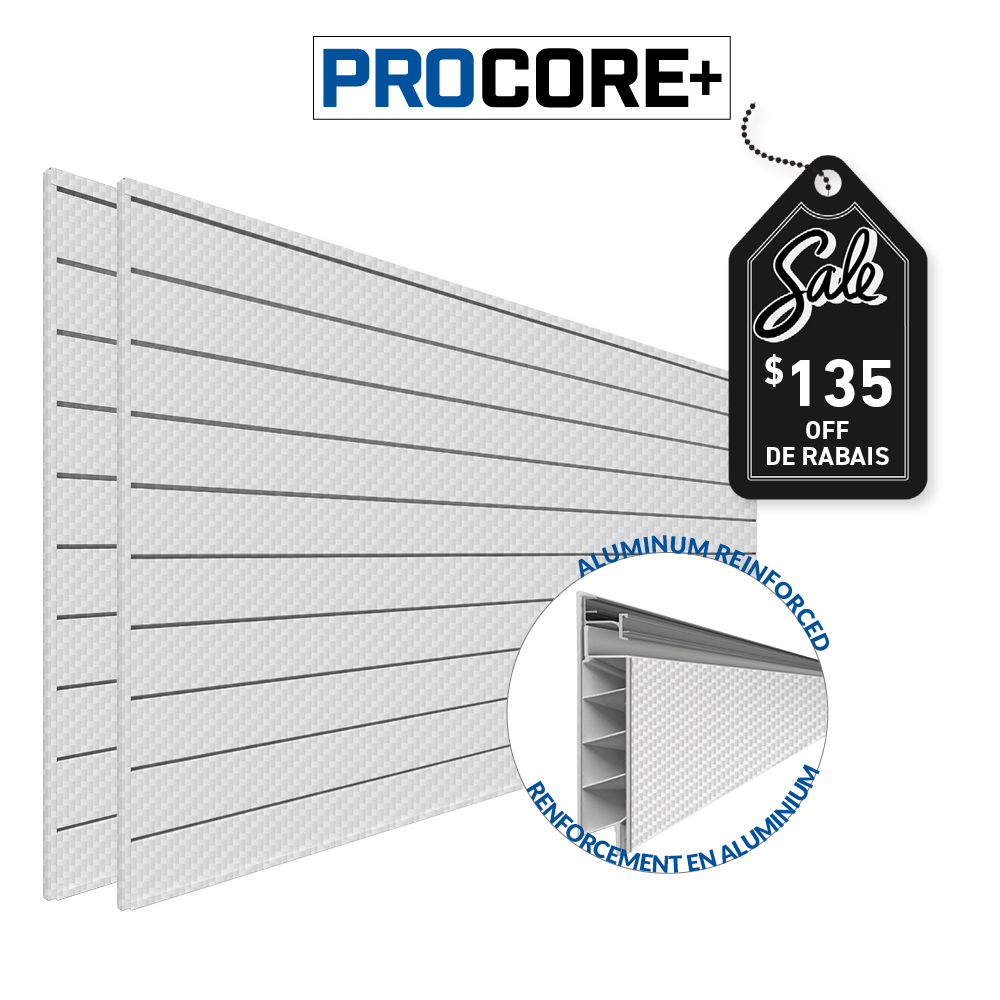 4 x 8 ft. PROCORE+ Silver Gray Carbon Fiber PVC Slatwall – 2 Pack 64 sq ft
