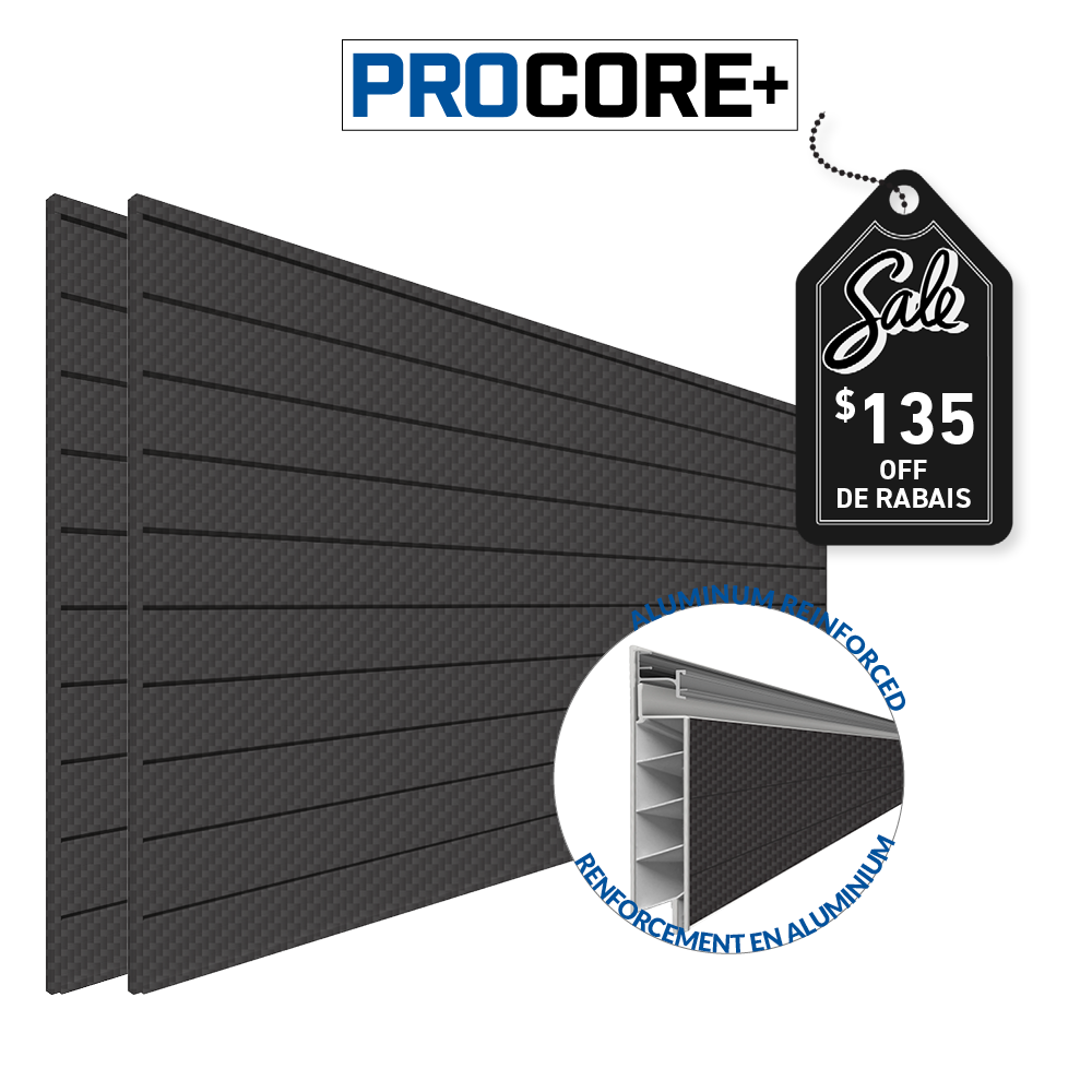 8 ft. x 4 ft. PROCORE+ Black Carbon Fiber PVC Slatwall – 2 Pack 64 sq ft