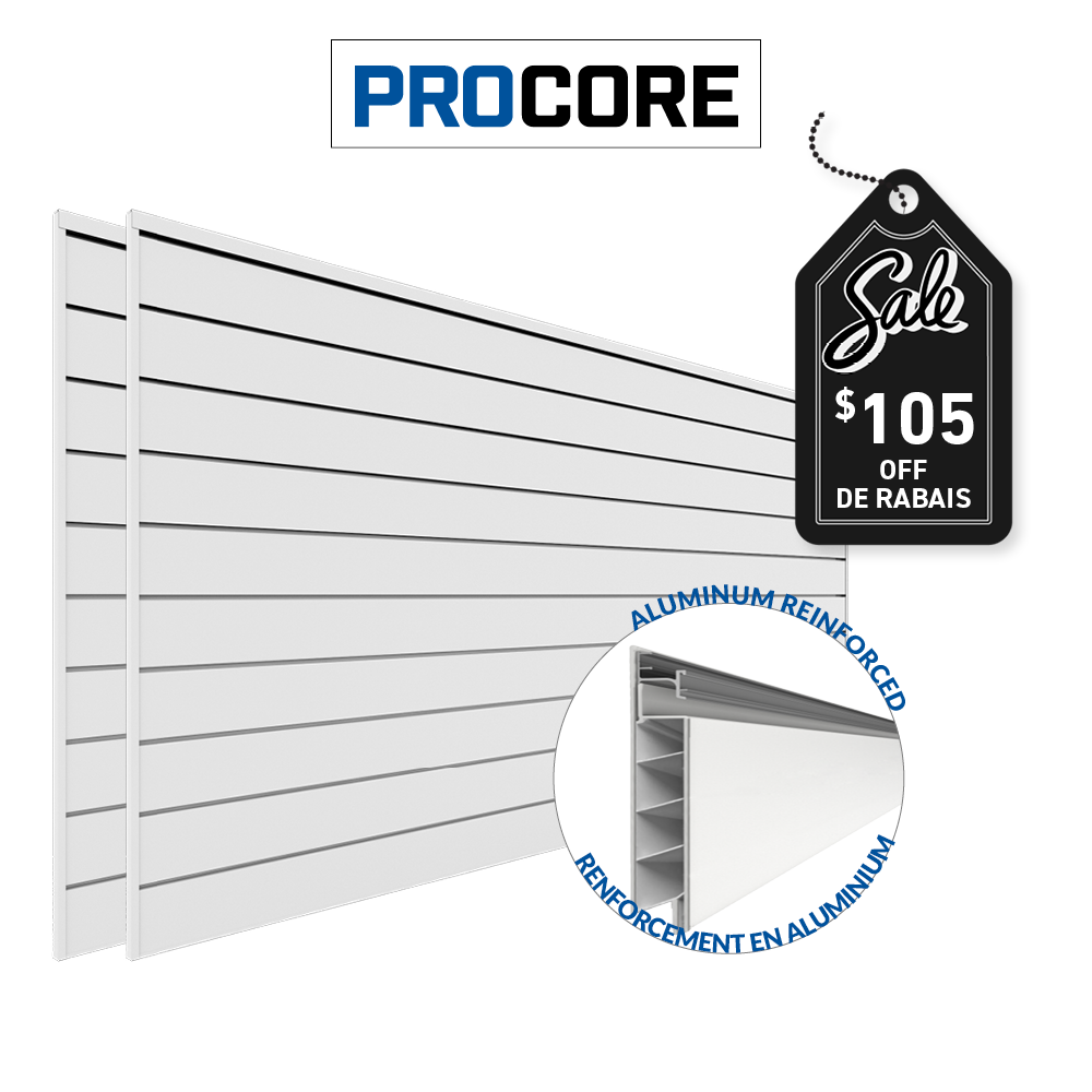 4 ft. x 8 ft. PROCORE PVC Slatwall – 2 Pack 64 sq ft