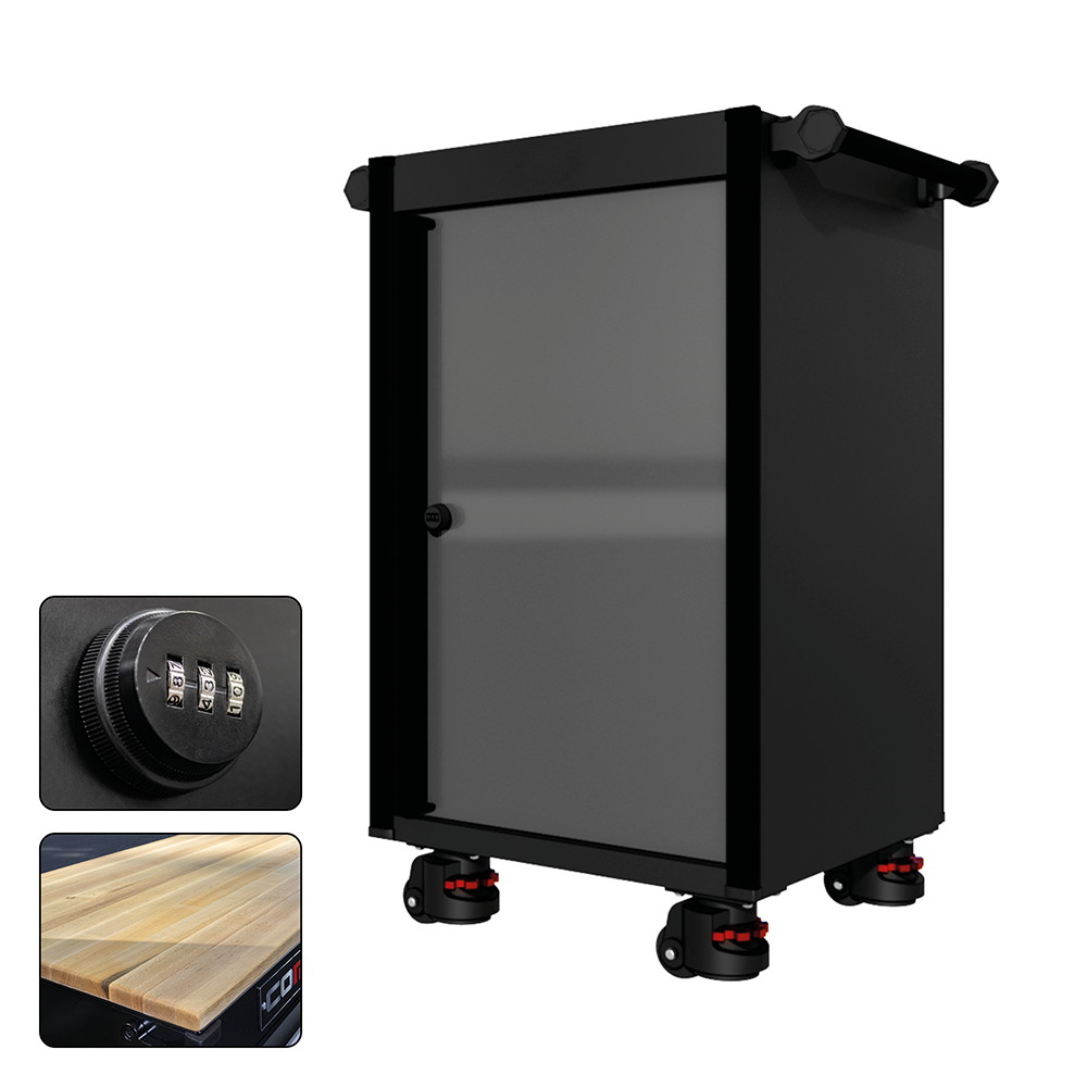 22 Series - Locker - Black Handles - Foot Casters