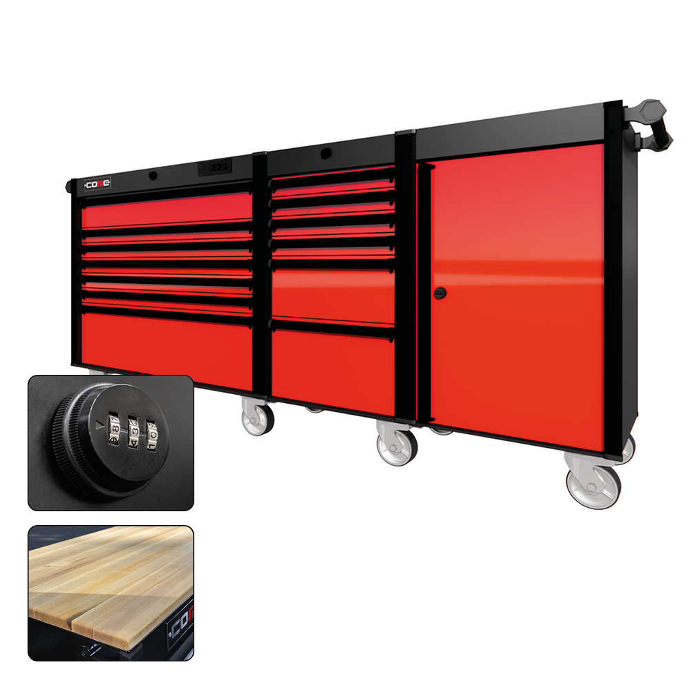 88 Series - 13 Drawers - Black Handles - Traditional Casters