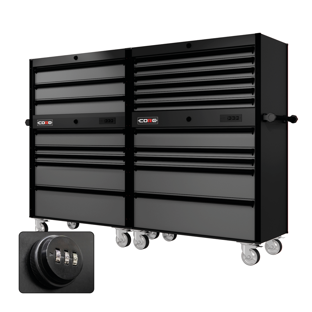 88 Series - 19 Drawers - Black Handles - Traditional Casters