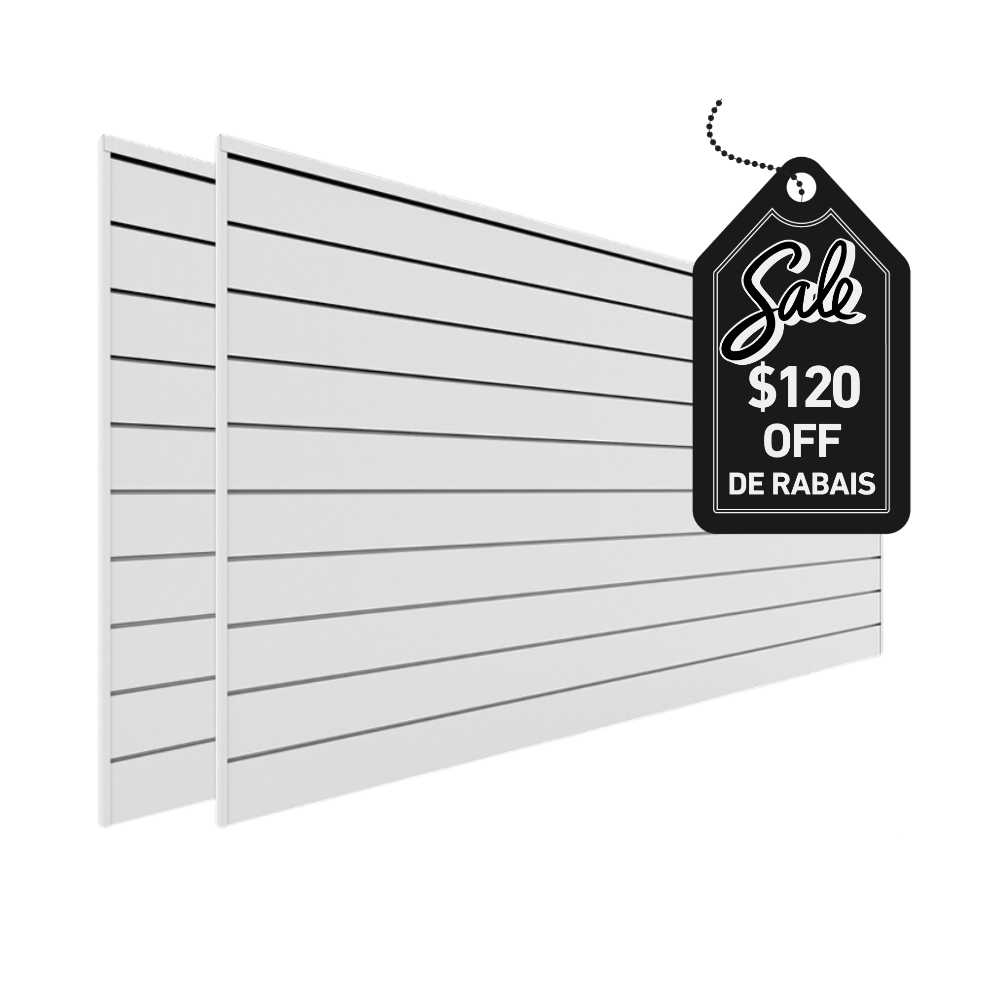 4 ft. x 8 ft. PVC Slatwall – 2 pack 64 sq ft