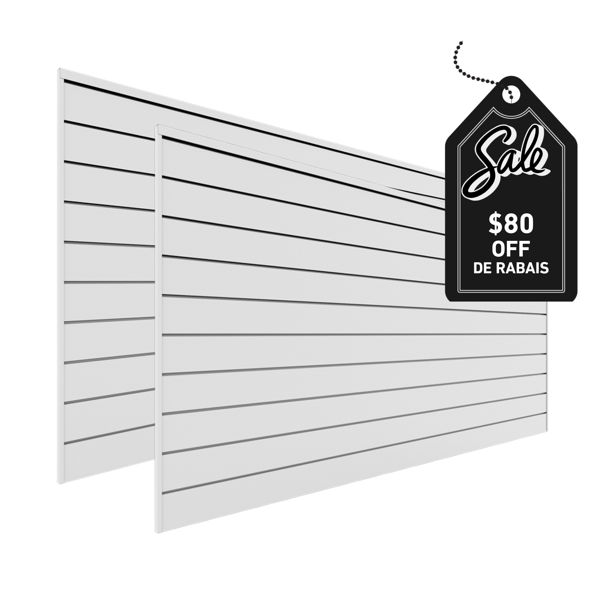 4 ft. x 8 ft. PVC Slatwall – 2 pack 64 sq ft