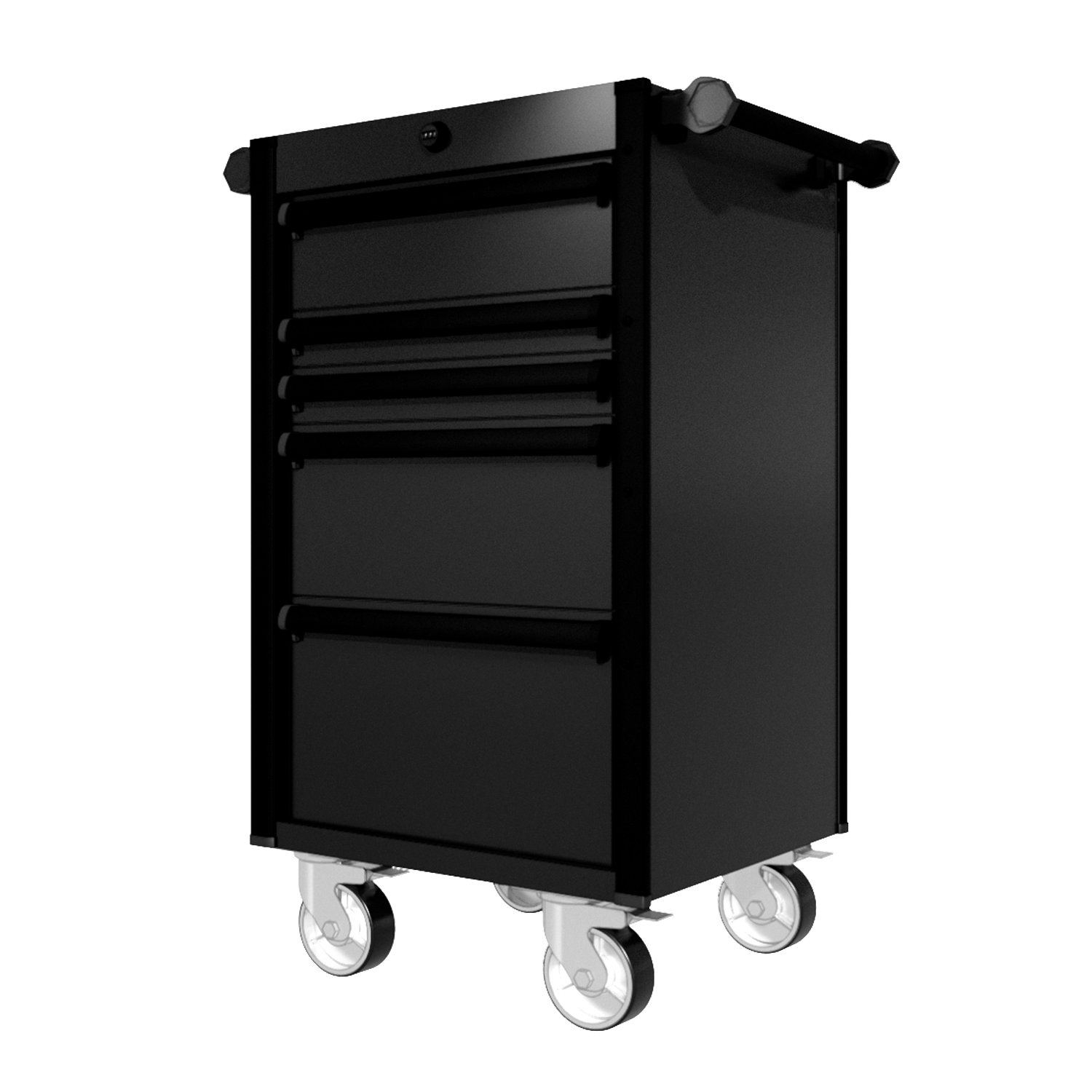 22 Series - 5 Drawers - Black Handles - Traditional Casters