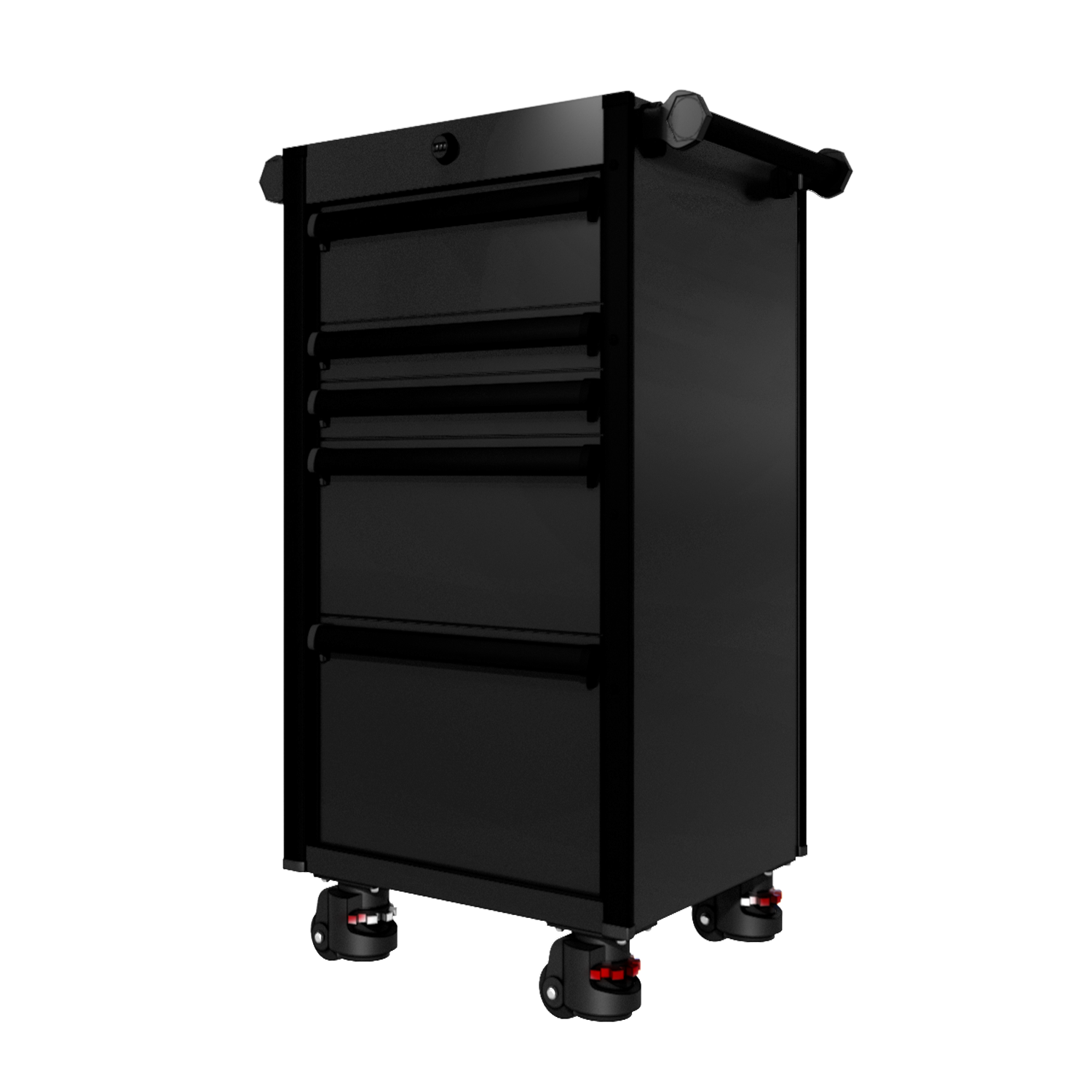 22 Series - 5 Drawers - Black Handles - Foot Casters