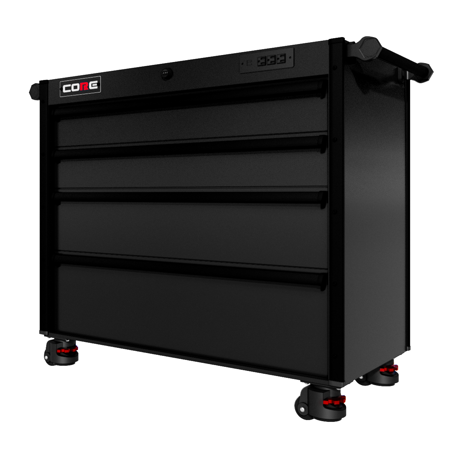 44 Series - 4 Drawers - Black Handles - Foot Casters