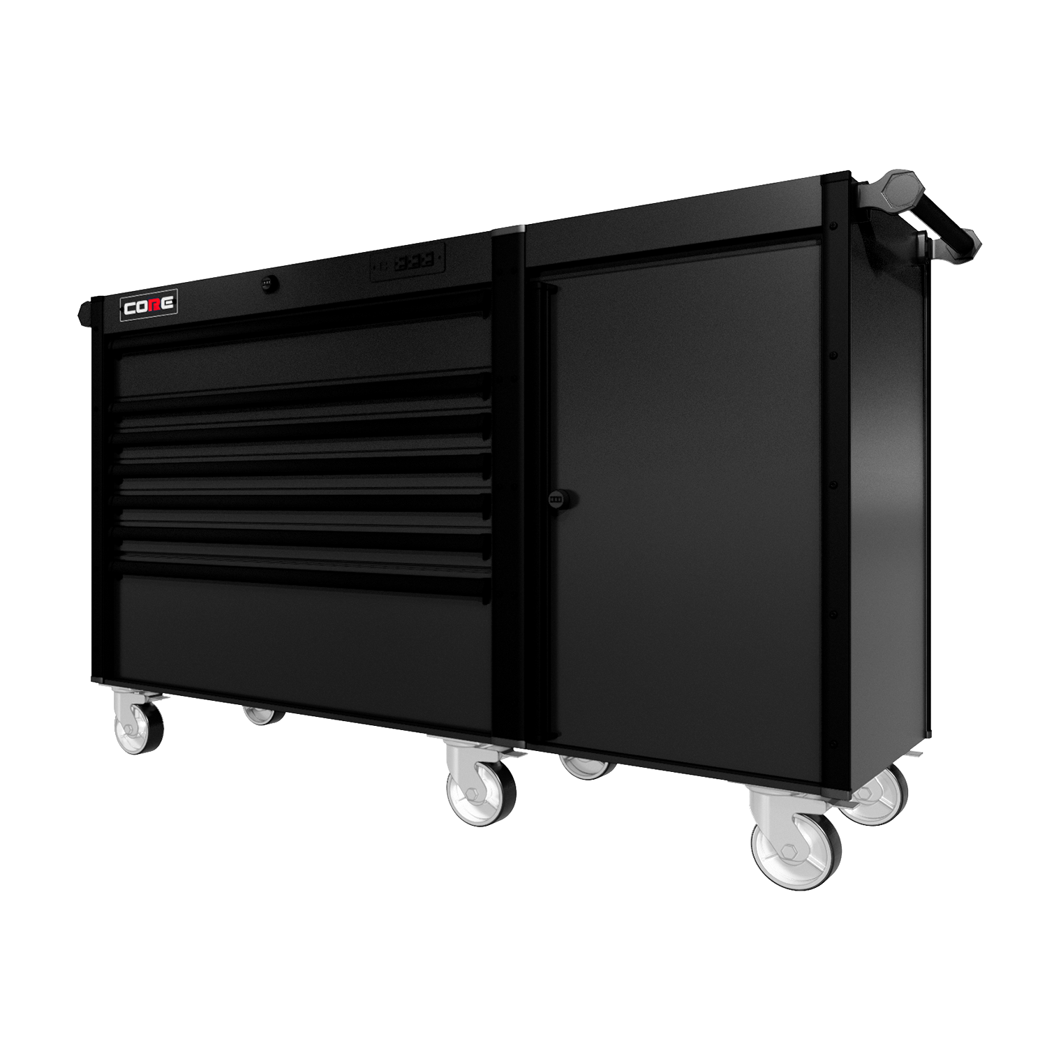 66 Series - 7 Drawers - Black Handles - Traditional Casters