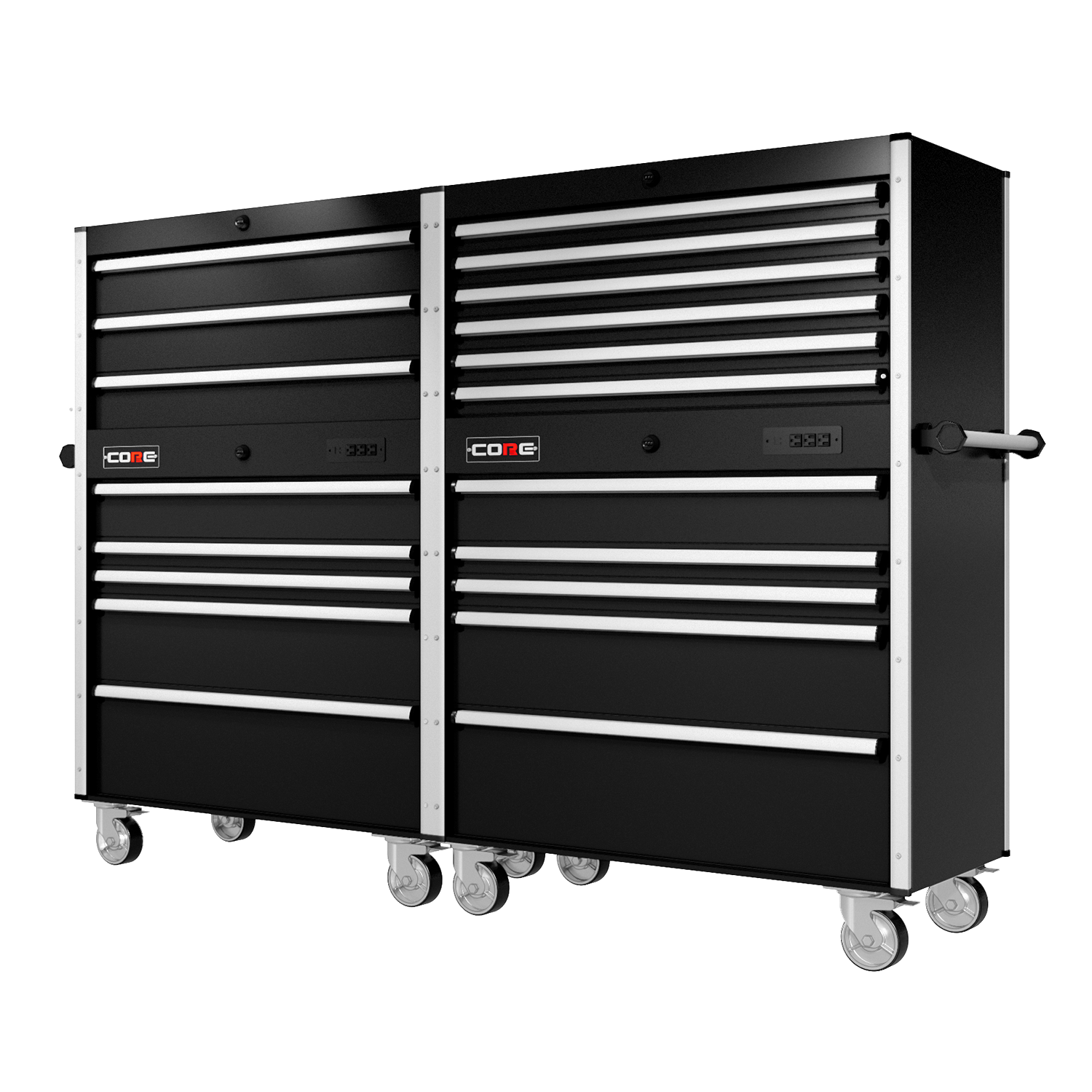 88 Series - 19 Drawers - Silver Handles - Traditional Casters