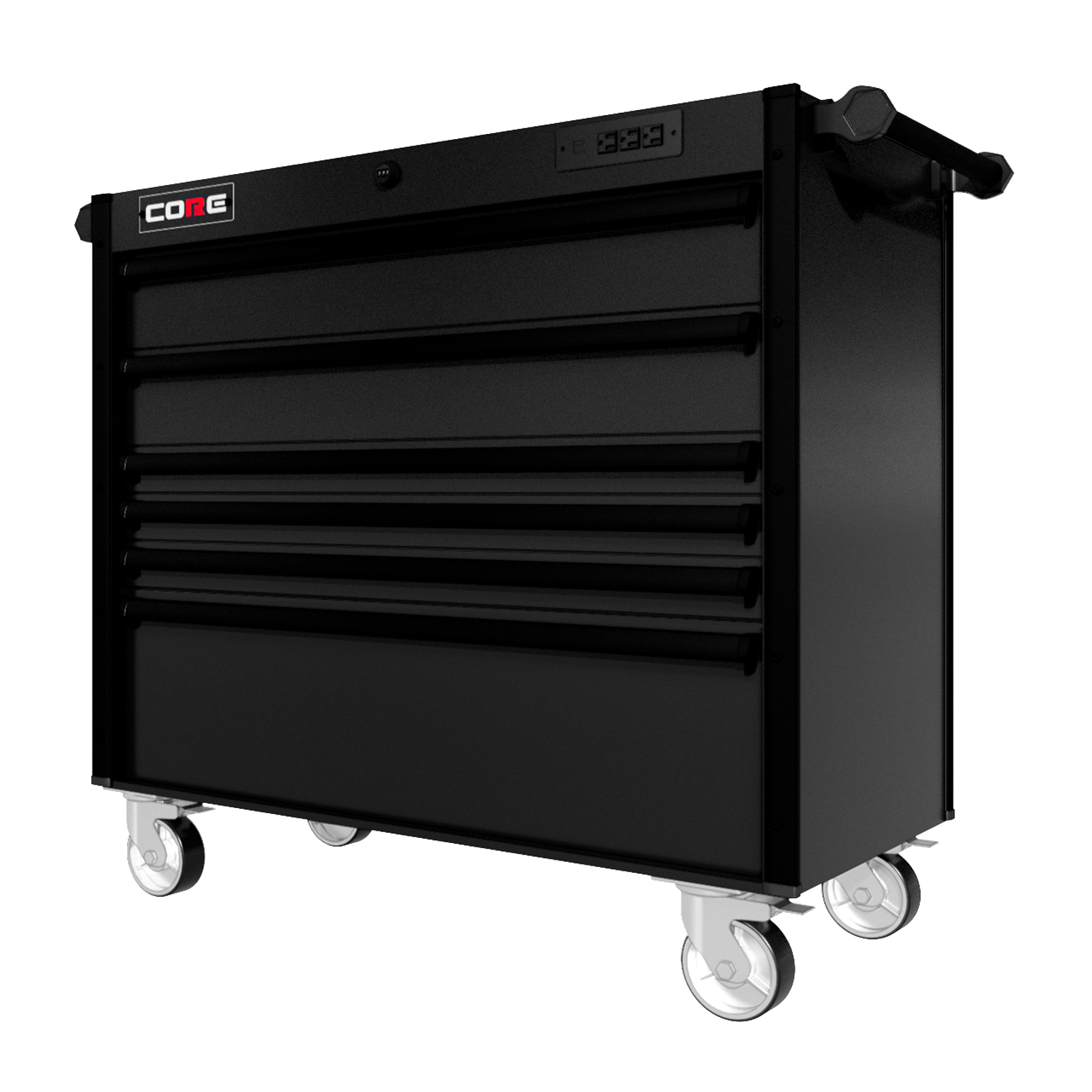 44 Series - 6 Drawers - Black Handles - Traditional Casters