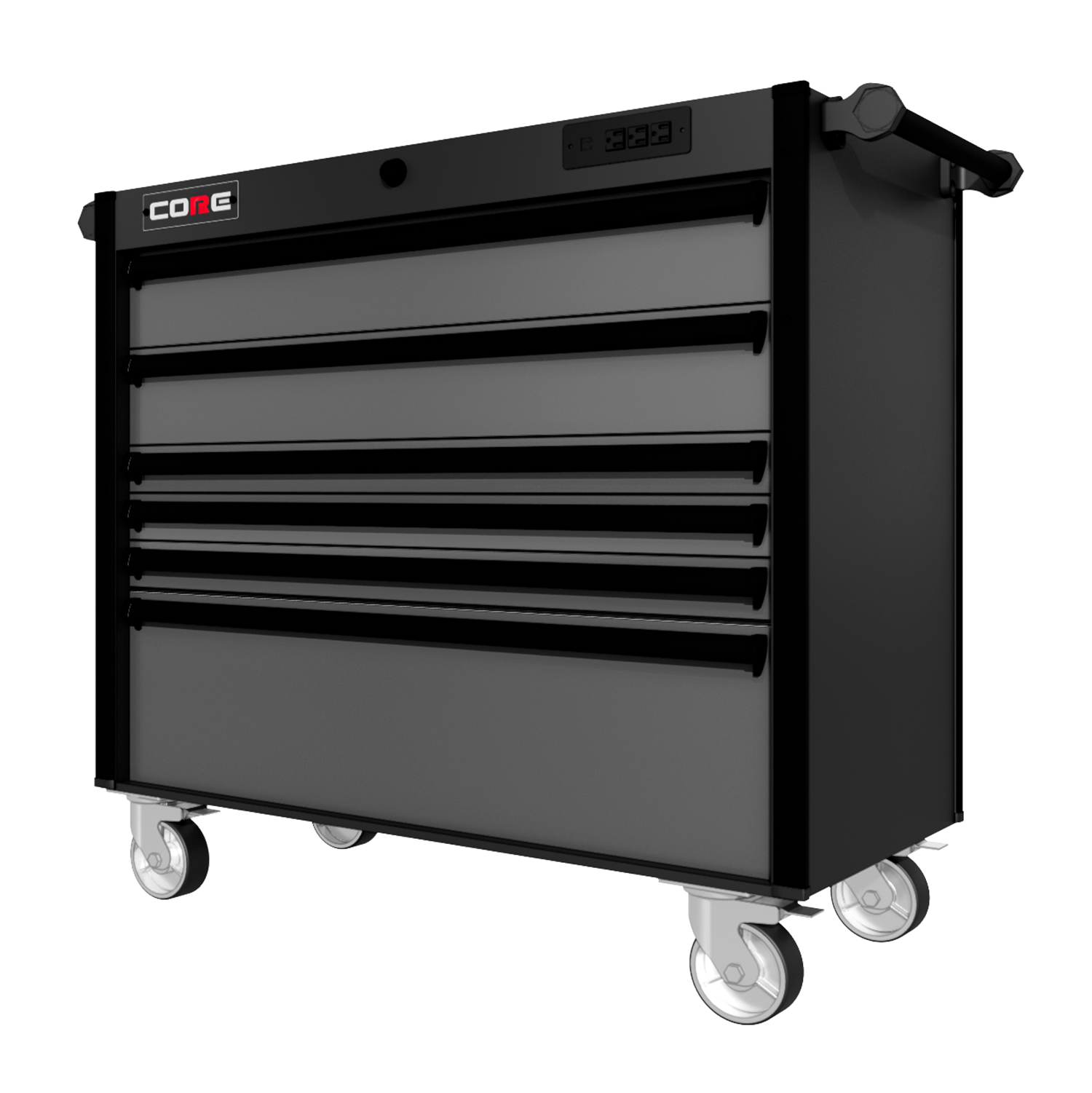 44 Series - 6 Drawers - Black Handles - Traditional Casters