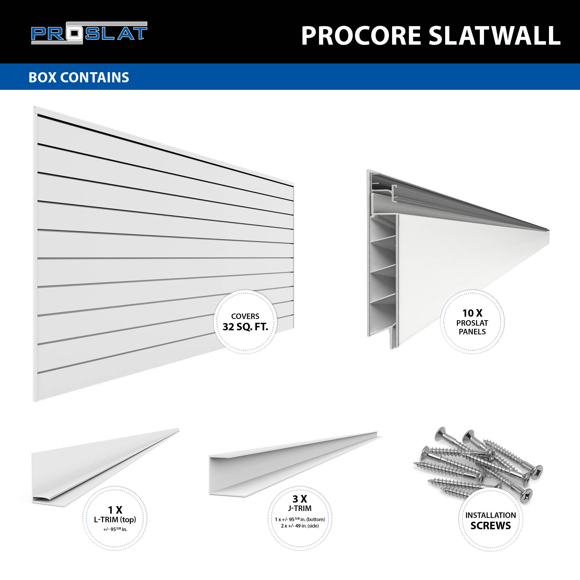 4 ft. x 8 ft. PROCORE PVC Slatwall