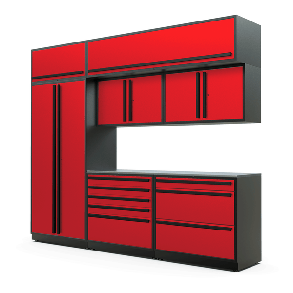FusionPlus 10 ft set – TOOL – Overheads – Red with Stainless Steel Top
