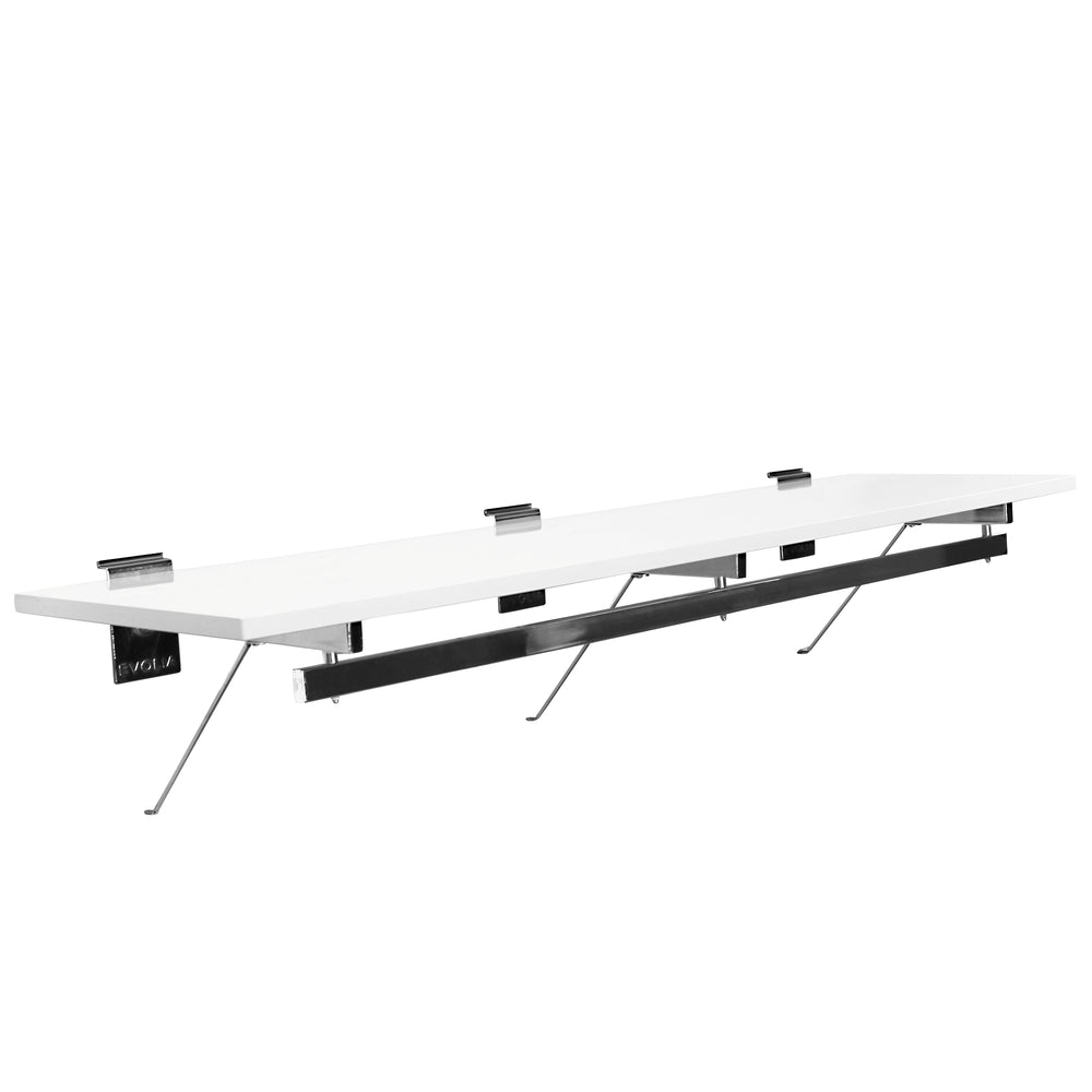 48 in. White Shelf with hang rail