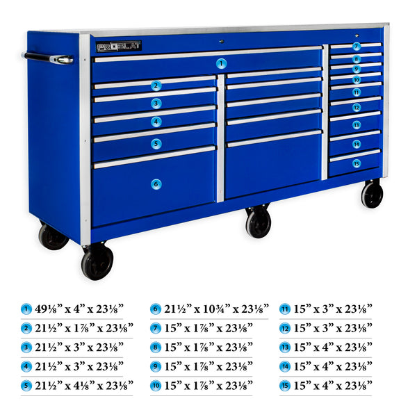 SAVE $1,875 MCS 72.5 in. Rolling tool chest – Blue