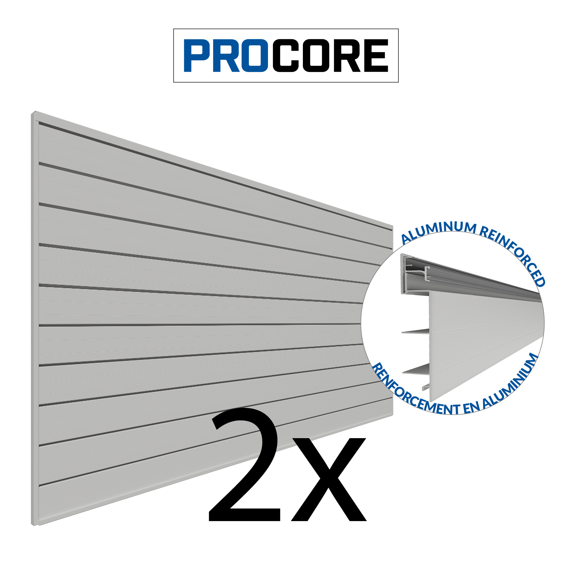 4 x 8 ft. PROCORE PVC Slatwall – 2 Pack 64 sq ft
