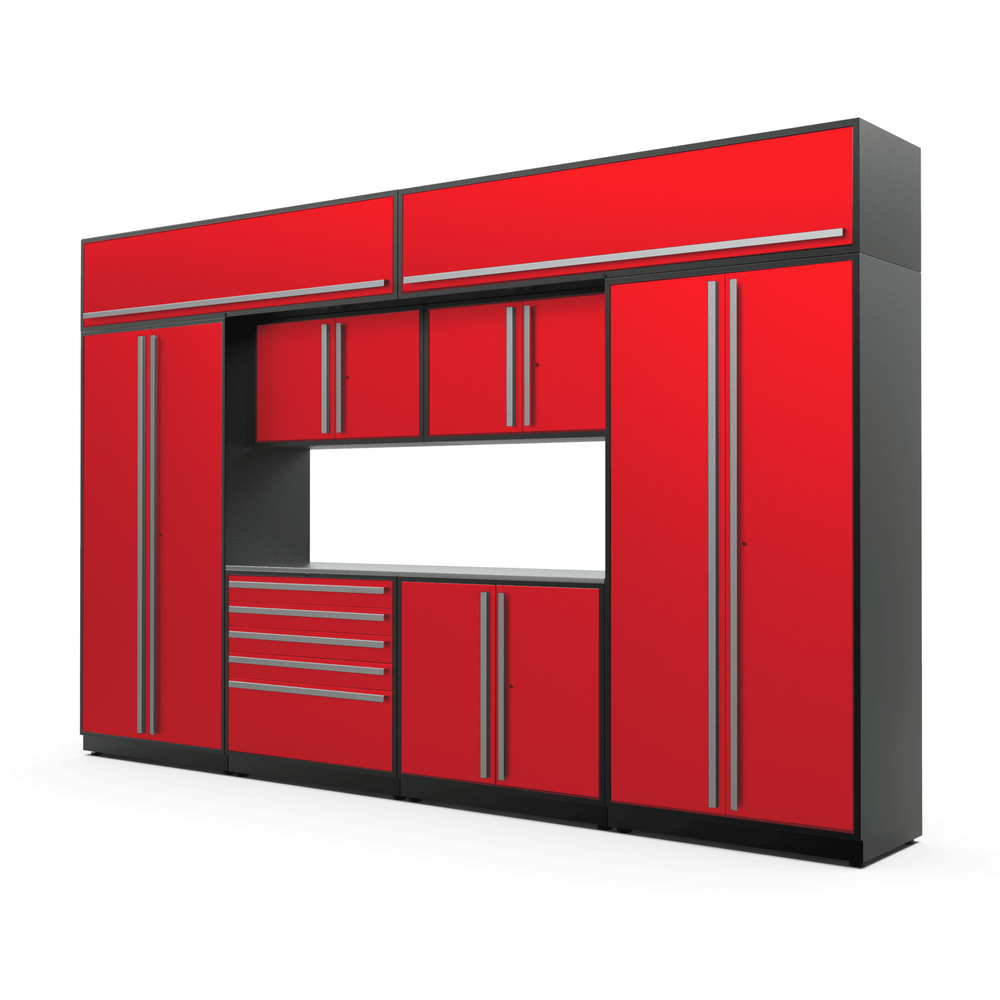 FusionPlus 13 ft set – MAX – Overheads Red with Stainless Steel Top
