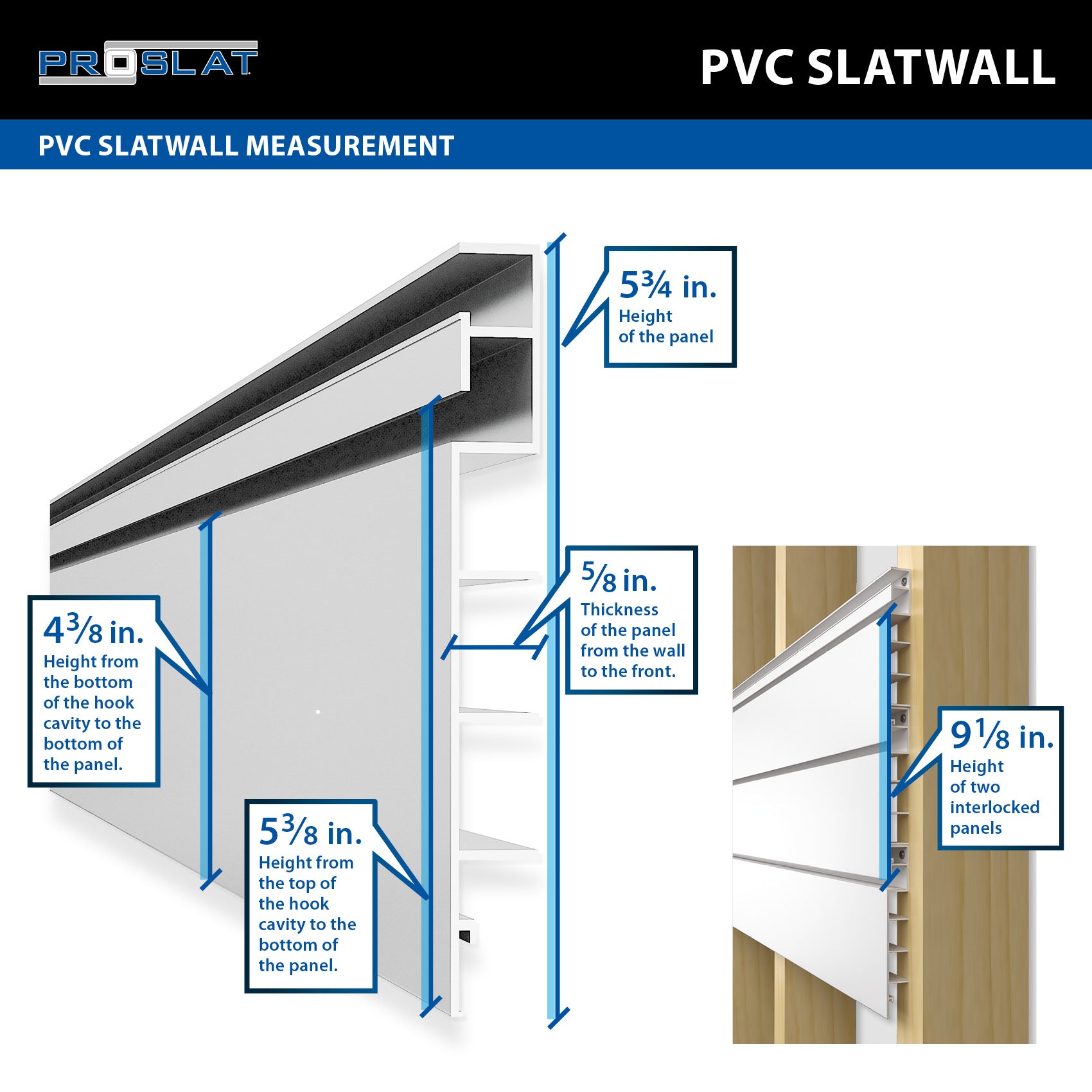 4 ft. x 8 ft. PVC Slatwall - 4 pack 128 sq ft