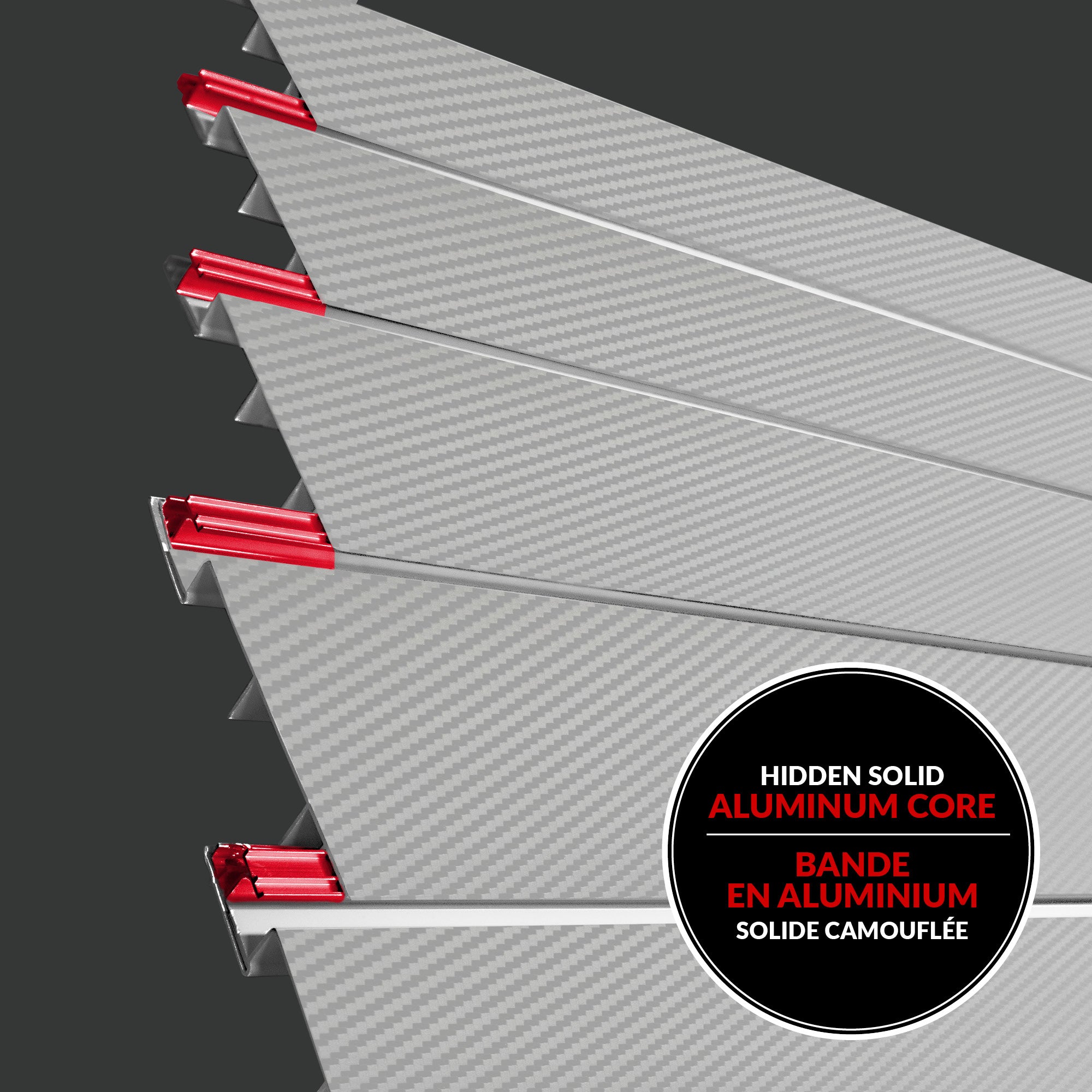 PROCORE+ Panneaux en PVC fibre de carbone grise argentée de 8 pi x 4 pi – Ensemble de 2 – 64 pieds carrés